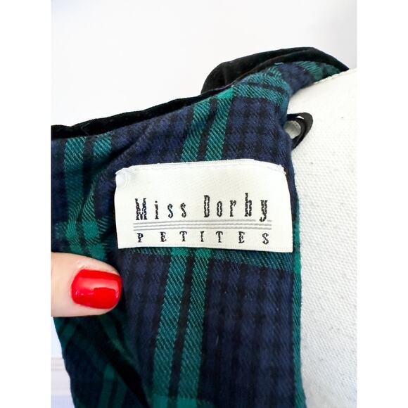 Miss Dorby Petites Black Watch Plaid Collared Dress VINTAGE - Picture 6 of 6